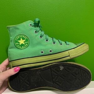 Woman Size 8 Limited Edition Electric Green High Top Converse